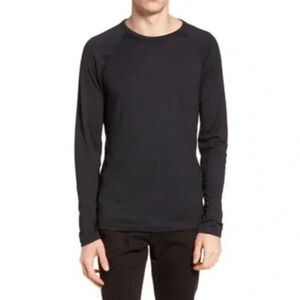 Theory Black Dustyn Long Sleeve Crewneck T-Shirt 22049